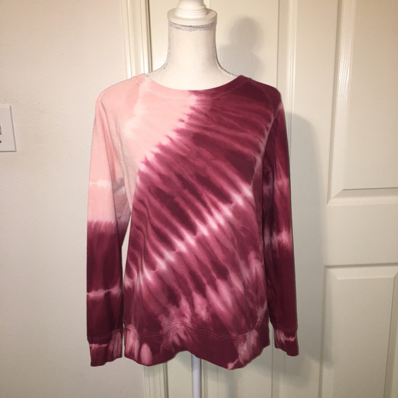 Old Navy Tops - Super Comfy Old Navy Tie Dye Maroon Pink Sweatshirt Straight Fit M
